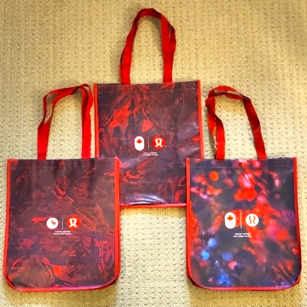 Lululemon Team Canada Olympic Reusable Tote Bag Set (Large)